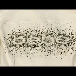 Bebe Rhinestone Logo bebe | Jackets & Coats | Bebe Rhinestone Logo Denim Jacket S | Poshmark